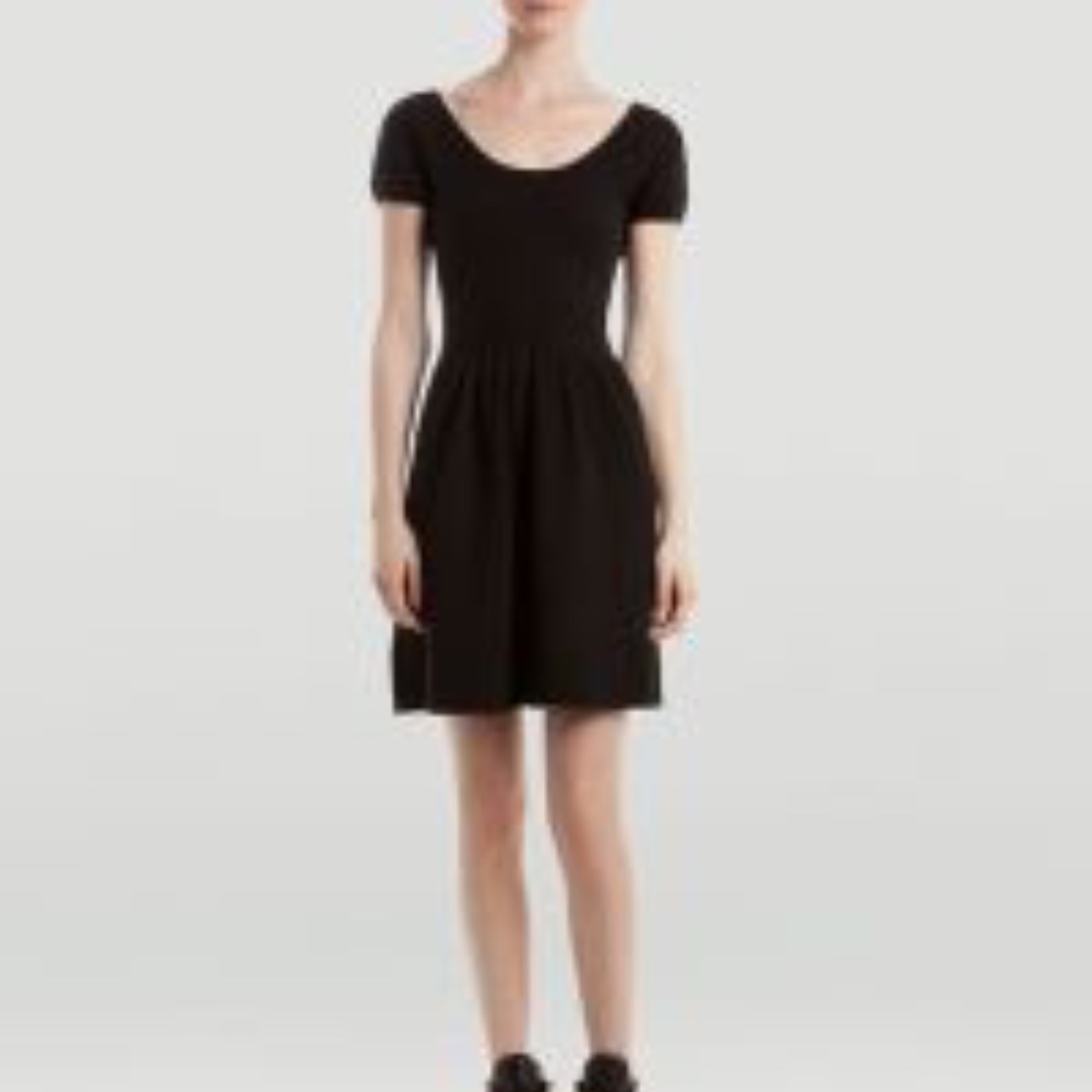 Sandro Black Rebus Textured Knit Dress
